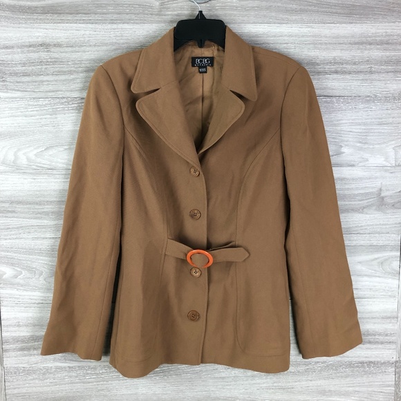 BCBGMaxAzria Tan Button Front Jacket - Picture 1 of 7